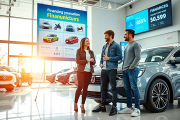 Ein glücklicher Fahrer mit seinem neuen Auto, das durch den Sofortfahrzeugkredit finanziert wurde.